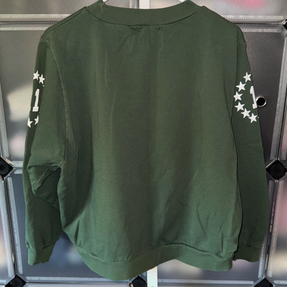 Free People Ragabond Studio Halftime Sweatshirt Green 11 Women's Size L - Picture 10 of 12